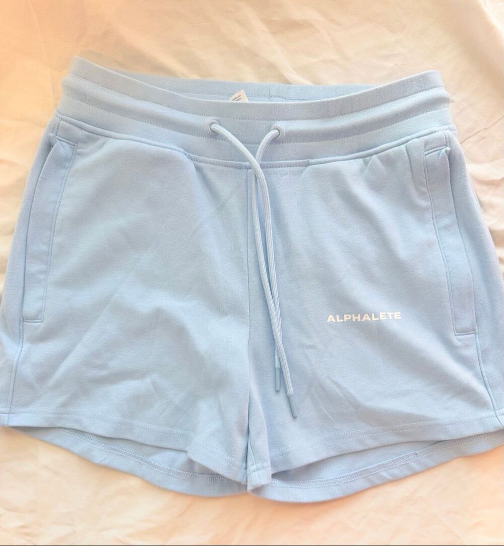 Alphalete Light Blue Amplify Seamless High-Rise Athletic Shorts Size Small S